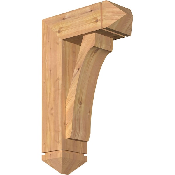Ekena Millwork Legacy Arts and Crafts Smooth Bracket w/ Offset Brace, Western Red Cedar, 7 1/2"W x 20"D x 32"H BKT0806X20X32LEC03SWR - main